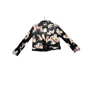 Philosophy Faux suede floral print moto jacket, size small